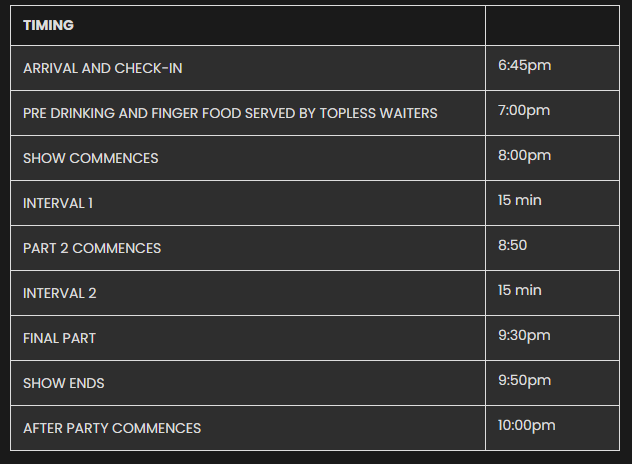 Magichens Shows Schedule